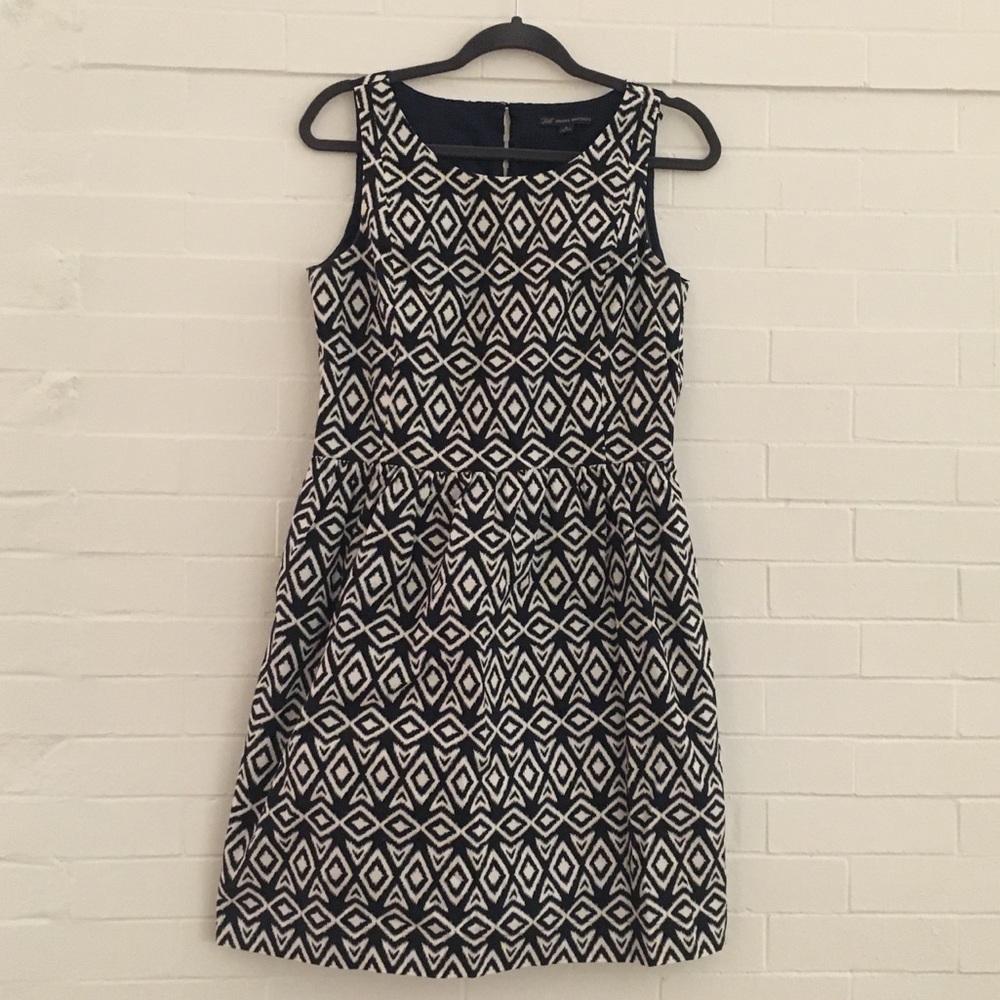 Brooks Brothers Ikat Navy & White Dress